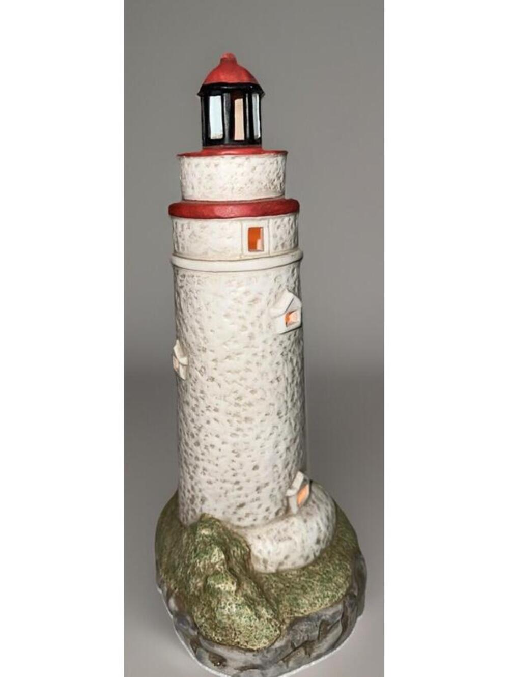 Vtg Geo Lefton 1992 11" Marblehead Ohio Lighthouse Hand Painted/Signed Works